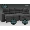 Sofá 4 Lugares Canto com Chaise Retrátil Miró Velosuede 2,16M (L) - 2