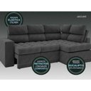 Ver imagem 2 de Sofá 4 Lugares Canto com Chaise Retrátil Miró Velosuede 2,16M (L)