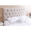 Ver imagem 1 de Cabeceira Para Cama Box Casal Estofada Paris 1.40m Kasabela Suede Areia