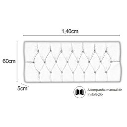 Cabeceira Para Cama Casal Estofada Box Paris 1.40m Kasabela Courino Bege - 3
