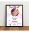 Ver imagem 1 de Quadro Personalizado Nascimento Bebê 33x24cm c/Vidro