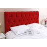 Cabeceira para Cama Box Casal Estofada Paris 1.40m Kasabela Suede Vermelho - 1
