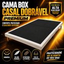 Ver imagem 5 de Base Box Cama 188x140 Dobravel Casal Veludo Premium Pés de Madeira Bege