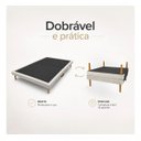 Ver imagem 3 de Base Box Cama 188x140 Dobravel Casal Veludo Premium Pés de Madeira Bege