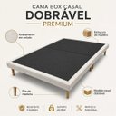 Ver imagem 2 de Base Box Cama 188x140 Dobravel Casal Veludo Premium Pés de Madeira Bege