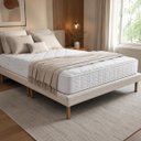 Ver imagem 6 de Base Box Cama 188x140 Dobravel Casal Veludo Premium Pés de Madeira Bege