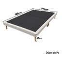 Ver imagem 4 de Base Box Cama 188x140 Dobravel Casal Veludo Premium Pés de Madeira Bege