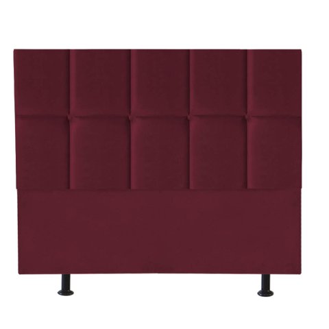 Cabeceira Poliana Cama Box Casal 195 Cm Suede Bordo