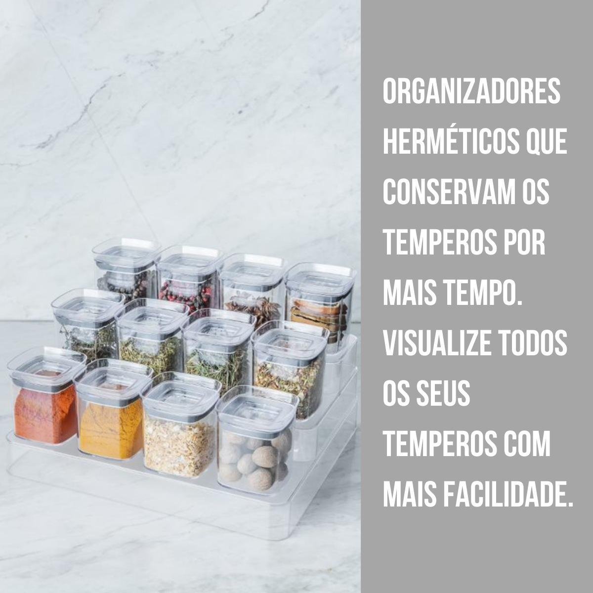 Organizador Porta Temperos 13 Peças Hermético Multinível ou - 2