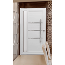 Ver imagem 3 de Porta Pivotante Alumínio Branco Lambril C/visor Lateral e Friso Px 100cm Maxx