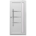 Ver imagem 1 de Porta Pivotante Alumínio Branco Lambril C/visor Lateral e Friso Px 100cm Maxx