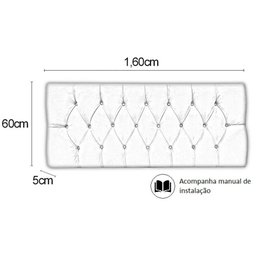 Cabeceira Para Cama Queen Estofada Box Paris 1.60m Kasabela Suede Areia - 3