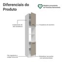 Ver imagem 3 de Paneleiro 40 Cm 2 Portas e 2 Nichos Branco/crema Agata Madesa