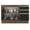 Ver imagem 5 de Balcão de Pia Armário de Cozinha 120 cm 2 Portas e 3 Gavetas (Com Tampo) Rustic/Preto Glamy Madesa