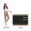 Ver imagem 7 de Balcão de Pia Armário de Cozinha 120 cm 2 Portas e 3 Gavetas (Com Tampo) Rustic/Preto Glamy Madesa