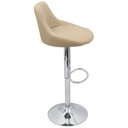 Ver imagem 4 de Kit 5 Banquetas Milano Carmel Estofada Giratória C/ Regulagem - Bege