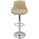 Ver imagem 3 de Kit 5 Banquetas Milano Carmel Estofada Giratória C/ Regulagem - Bege
