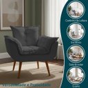 Ver imagem 4 de Poltrona Decorativa Alice para Sala Recepção Manicure Clínica Sala de Espera Linho Cinza Luxo