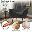 Ver imagem 2 de Poltrona Decorativa Alice para Sala Recepção Manicure Clínica Sala de Espera Linho Cinza Luxo