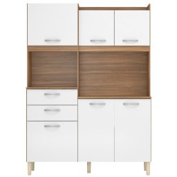 Armário de Cozinha Compacta 6 Portas 2 Gaveta Harmonia 133cm Demobile - Avena/Grafito - 6