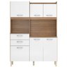 Armário de Cozinha Compacta 6 Portas 2 Gaveta Harmonia 133cm Demobile - Avena/grafito - 6