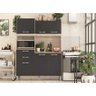 Armário de Cozinha Compacta 6 Portas 2 Gaveta Harmonia 133cm Demobile - Avena/grafito - 1