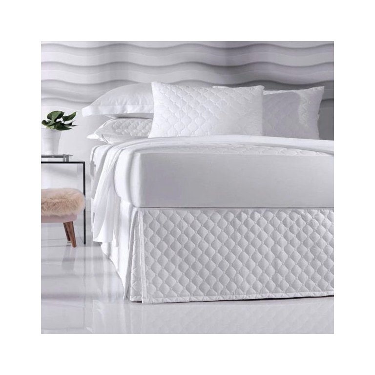 Saia para Cama Box Solteiro Petit Poá Ultrawave Boulevar Branco - Altenburg