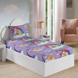 Jogo de Cama Solteiro 2 peças Barbie Reinos Mágicos - Lepper - 1