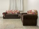 Ver imagem 3 de Sofá 2 e 3 Lugares Marrom com Floral 603/66 Viena