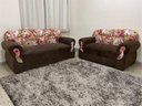 Ver imagem 1 de Sofá 2 e 3 Lugares Marrom com Floral 603/66 Viena
