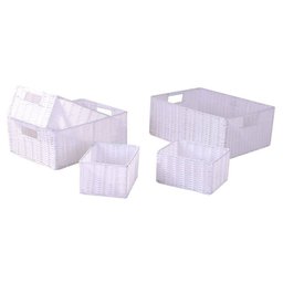 Conjunto de Cestos Fibra Sintética - Branca - 1