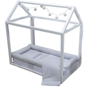 Ver imagem 4 de Kit Protetor de Mini Cama 100% Algodão Percal 200 Fios Rolinho Moderninhos 08 Peças:grid Cinza