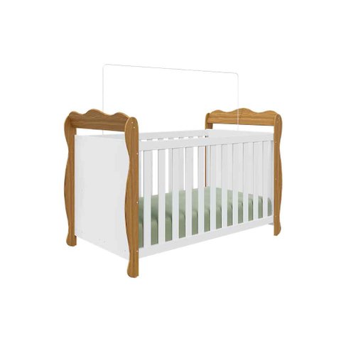 Berço Minicama Americano Lisi Branco Brilho/amêndoa - Móveis Peroba