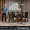 Ver imagem 3 de Conjunto Sala de Jantar Mesa Tampo de Madeira 6 Cadeiras Rustic/preto Wendy Madesa