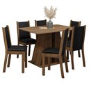 Ver imagem 1 de Conjunto Sala de Jantar Mesa Tampo de Madeira 6 Cadeiras Rustic/preto Wendy Madesa