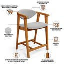Ver imagem 4 de Kit 02 Banquetas Baixa para Cozinha Sala Jantar Bancada Cecília L02 Bouclê Cinza - Lyam Decor