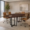 Ver imagem 1 de Mesa de Reunião Orgânica MDP 270cm Louro Preto com Preto F5 Office