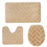 Jogo Tapetes Banheiro 3 Peças Sublime Lajota Caramelo - Jolitex - 1