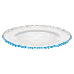 Jogo 6 Sousplat de Cristal Pearl Azul Claro - Wolff - 2