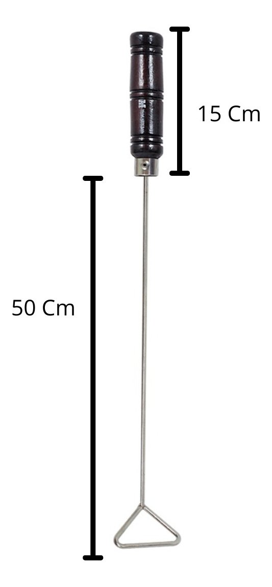 Espalha Brasa Carvão Cinza Churrasqueira 50cm Cabo Madeira - 2