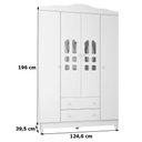 Ver imagem 4 de Quarto de Bebê Selena 4 Portas com Berço Americano Multifuncional Cleo Branco com Colchão Gazin - Ca