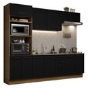 Ver imagem 3 de Armário de Cozinha Completa 270cm Rustic/Preto Agata Madesa 01