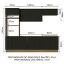 Ver imagem 4 de Armário de Cozinha Completa 270cm Rustic/Preto Agata Madesa 01