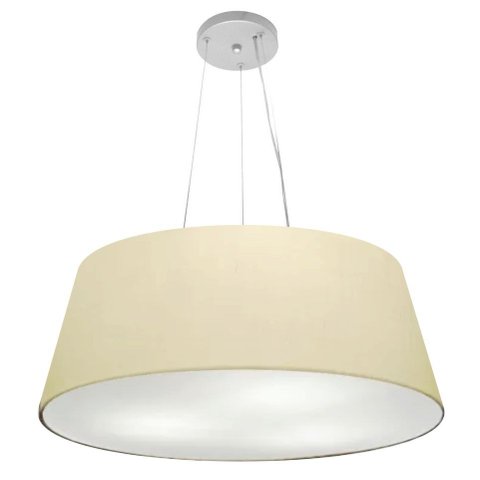 Lustre Pendente Cone Vivare Md-4072 Cúpula em Tecido 30/80x65cm - Bivolt - Algodão Crú - Bivolt