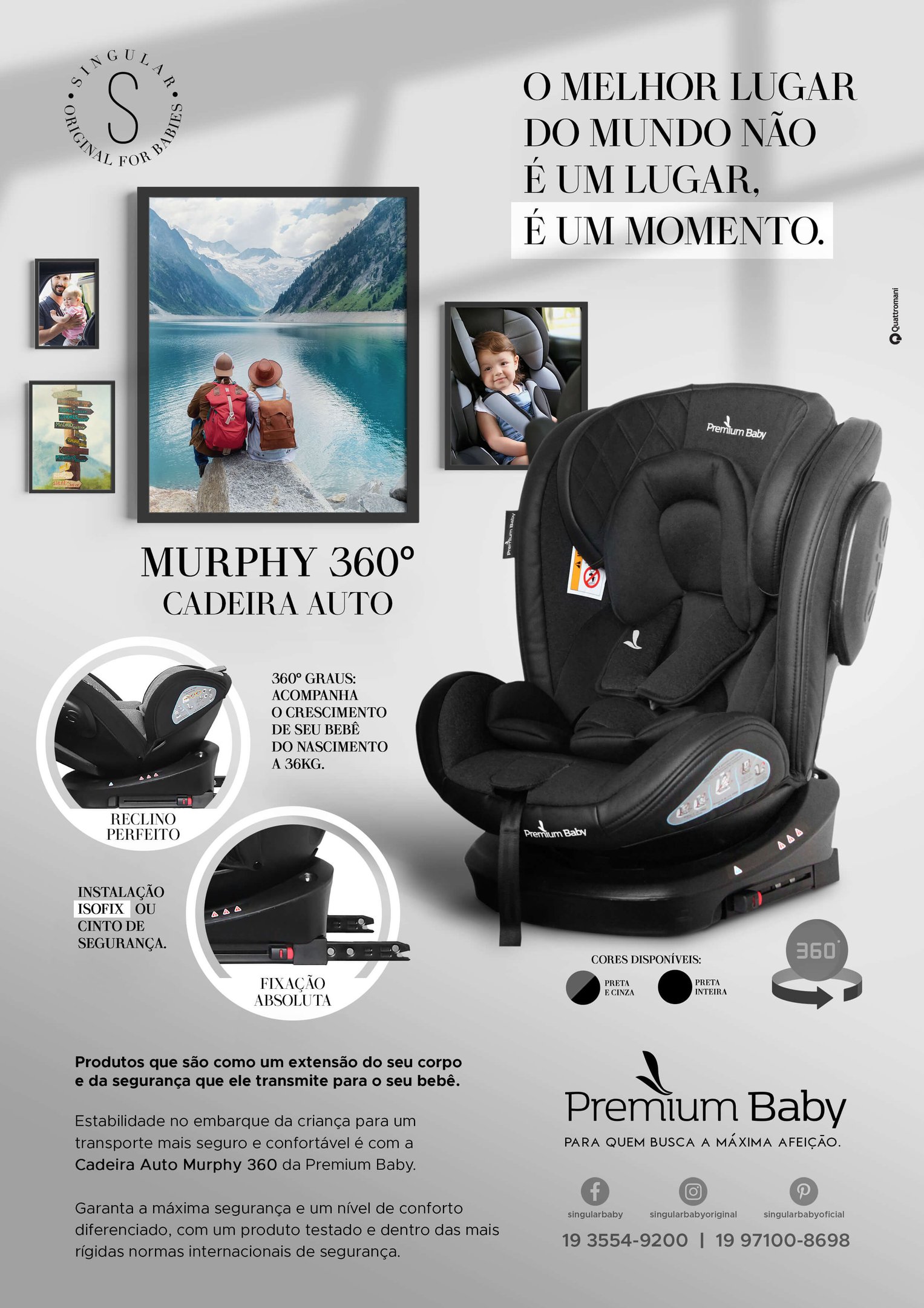 Cadeira para Auto Murphy 360 Isofix Preta - Premium Baby - 10