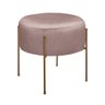 Puff Decorativo Redondo Pés de Ferro Dublin Inca Rosê - LH Móveis - 1