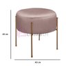 Puff Decorativo Redondo Pés de Ferro Dublin Inca Rosê - LH Móveis - 4