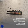 Prateleira de Cozinha Porta Temperos de Parede em Aço Preto Design Moderno e Funcional para Organiza - 8