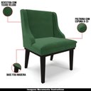 Ver imagem 4 de Kit 3 Cadeiras Decorativas Sala de Jantar Base Fixa de Madeira Firenze Veludo Verde/Preto G19 - Gran