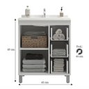 Ver imagem 2 de Gabinete de Banheiro 65cm sem Cuba Ref 690 Cewal - Branco/carvalho Berlin